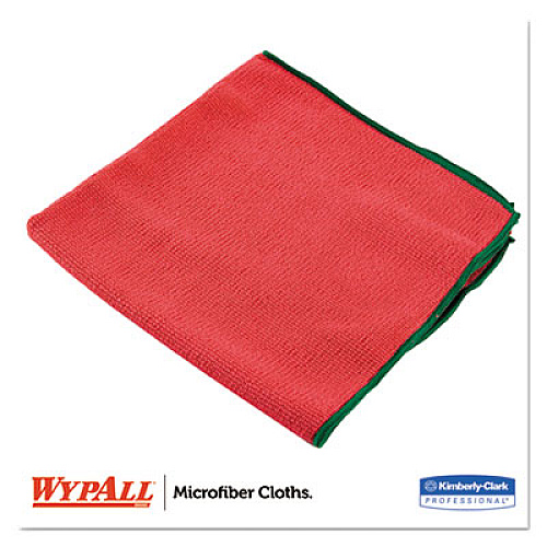 WypAll Microfiber Cloths, Reusable, 15 3/4 x 15 3/4, Red, 6/PK, 4 PK/CT (83980)