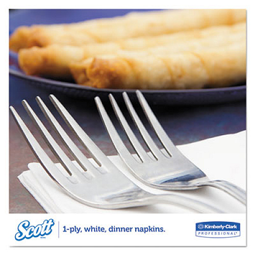 Scott 1/8-Fold Dinner Napkins, 2-Ply, 17 x 14.63, White, 300/Pack, 10 Packs/Carton (98200)