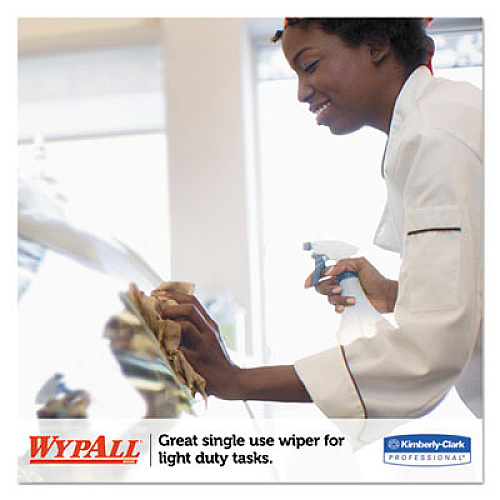 WypAll L20 Towels, 1/4 Fold, 2-Ply, 12 1/2 x 12, Brown, 68/Pack, 12 Packs/Carton (47000)