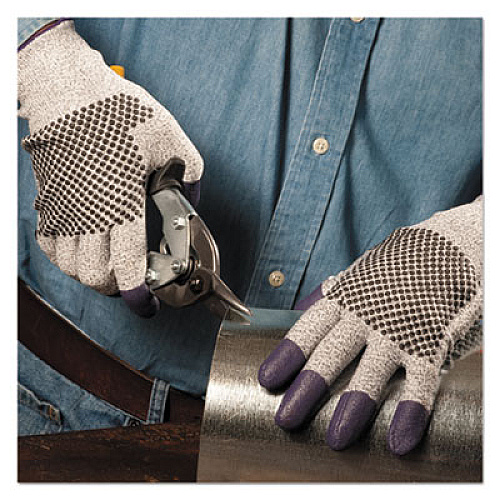 KleenGuard G60 PURPLE NITRILE Cut-Resistant Gloves, EN388: 4340, 9.06" Long, Medium (Size 8), Black/White, Pair (97431)