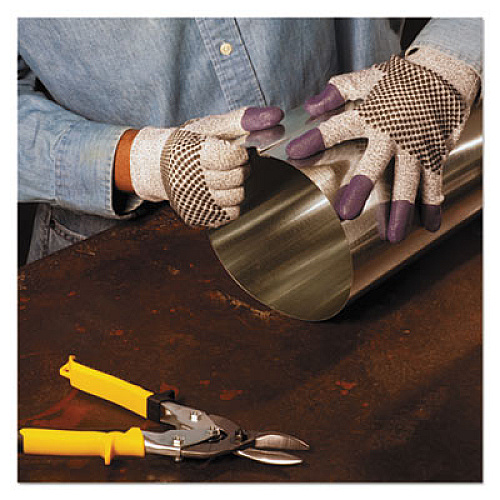 KleenGuard G60 PURPLE NITRILE Cut-Resistant Gloves, EN388: 4340, 9.06" Long, Medium (Size 8), Black/White, Pair (97431)
