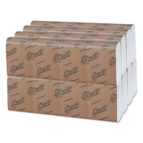 Scott Low-Fold Dispenser Napkins, 1-Ply, 12 x 7, White, 250/Pack, 32 Packs/Carton (98720)