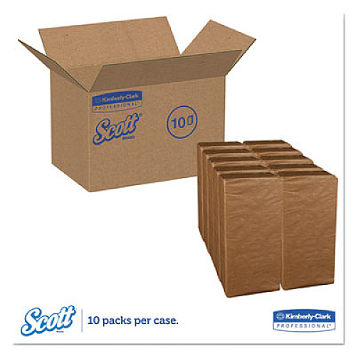 Scott 1/8-Fold Dinner Napkins, 2-Ply, 17 x 14.63, White, 300/Pack, 10 Packs/Carton (98200)
