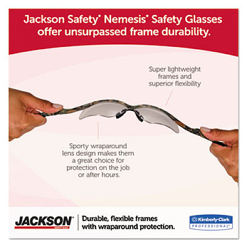 KleenGuard Nemesis Readers Safety Glasses, 1.5+ Diopter, Smoke Half Frame, Smoke Dual Lens (22516)