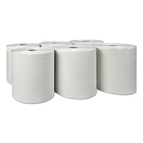 Scott Essential Plus Hard Roll Towels, 1.5" Core, 8" x 600 ft, White, 6 Rolls/Carton (11090)