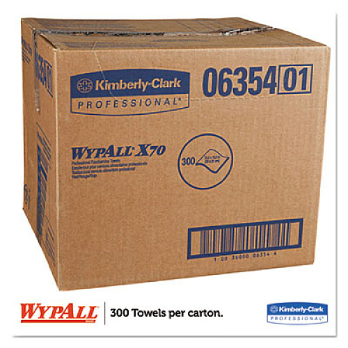 WypAll X70 Foodservice Towels, 1-Ply, 12.5 x 23.2, Red, 300/Carton (06354)