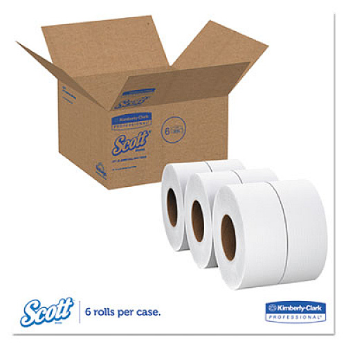 Scott Essential JRT Extra Long Bathroom Tissue, Septic Safe, 2-Ply, 3.55" x 2,000 ft, White, 6 Rolls/Carton (07827)