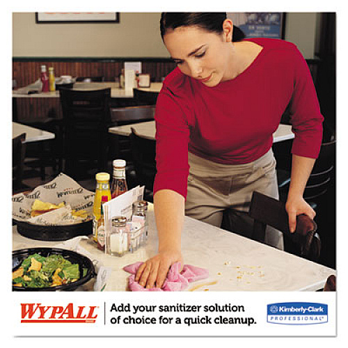 WypAll X70 Foodservice Towels, 1-Ply, 12.5 x 23.2, Red, 300/Carton (06354)