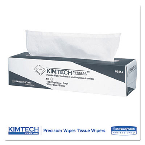 Kimtech Precision Wiper, POP-UP Box, 1-Ply, 14.7" x 16.6" White, 140/Box, 15 Boxes/Carton (05514CT)