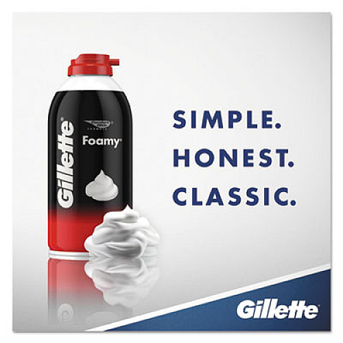 Gillette Foamy Shave Cream, Original Scent, 11 oz Aerosol Spray Can, 12/Carton (24040CT)