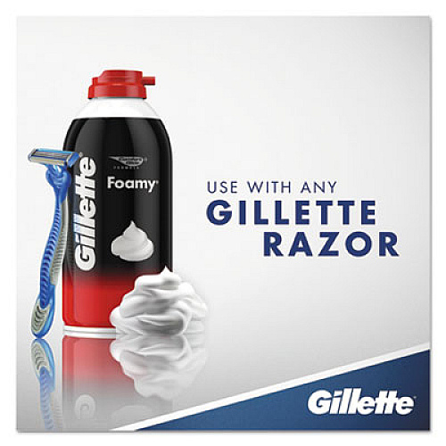 Gillette Foamy Shave Cream, Original Scent, 11 oz Aerosol Spray Can, 12/Carton (24040CT)