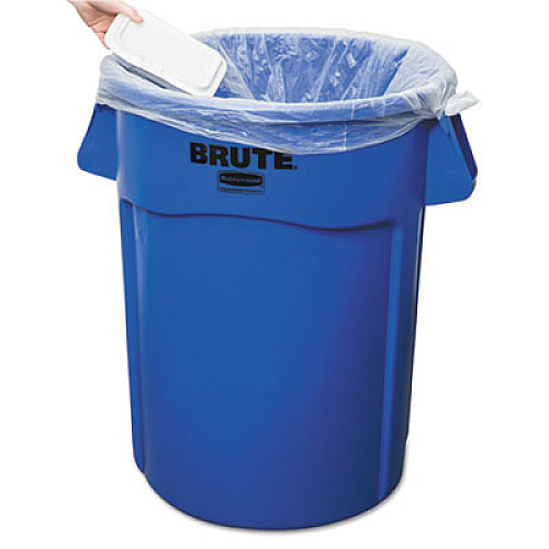 Rubbermaid Commercial Vented Round Brute Container, 44 gal, Plastic, Blue (264360BE)