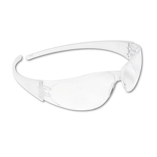 MCR Safety Checkmate Wraparound Safety Glasses, CLR Polycarbonate Frame, Coated Clear Lens, 12/Box (CK110BX)