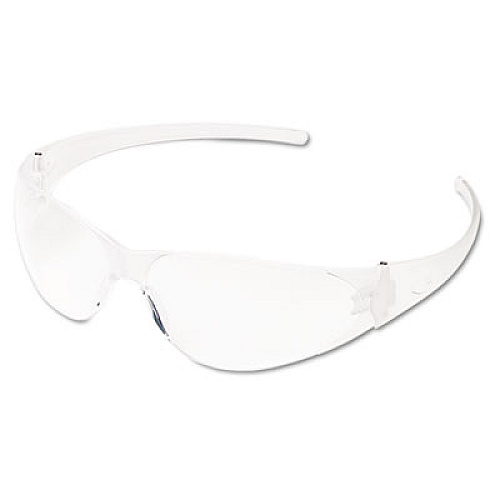 MCR Safety Checkmate Wraparound Safety Glasses, CLR Polycarbonate Frame, Coated Clear Lens, 12/Box (CK110BX)