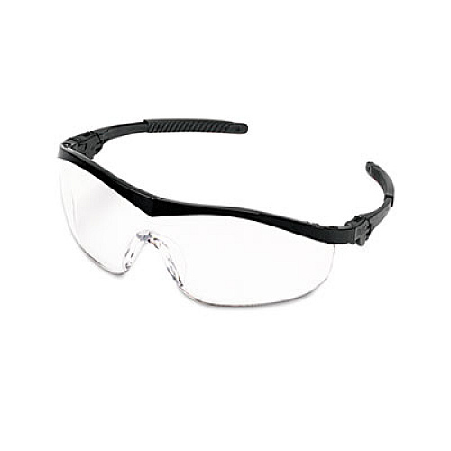 MCR Safety Storm Safety Glasses, Black Half Frame, Clear Single Lens, 12/Box (ST110)