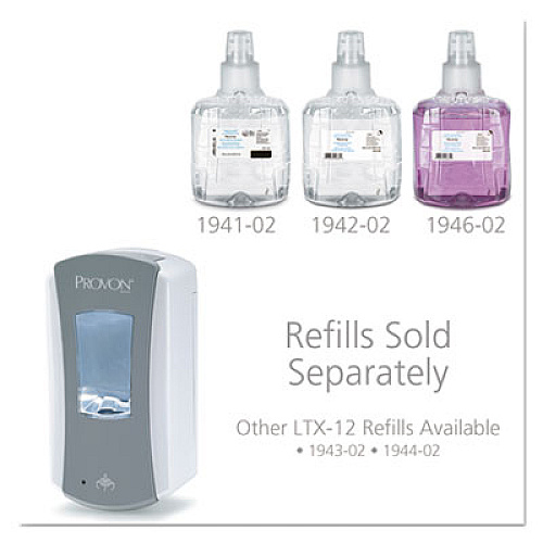 PROVON LTX-12 Dispenser, 1,200 mL, 5.75 x 3.38 x 10.63, Gray/White, 4/Carton (197104CT)