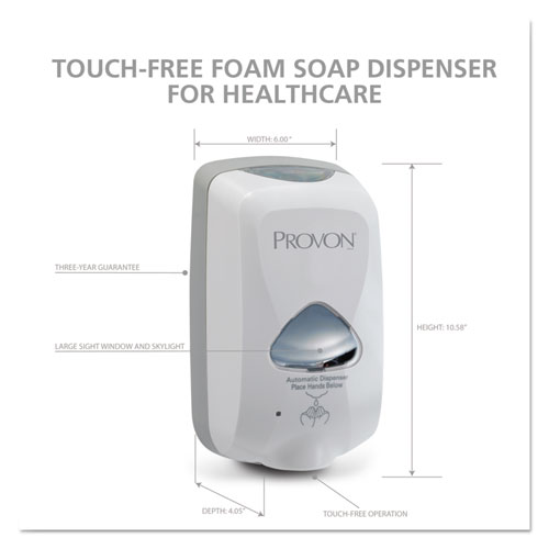 PROVON TFX TOUCH FREE DISPENSER, 1200 ML, 6" X 4" X 10.5", DOVE GRAY (274512)