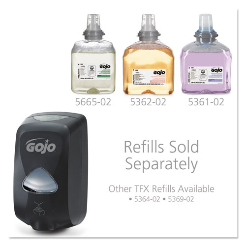 GOJO TFX TOUCH-FREE AUTOMATIC FOAM SOAP DISPENSER, 1,200 ML, 4.1" X 6" X 10.6", BLACK (273012)