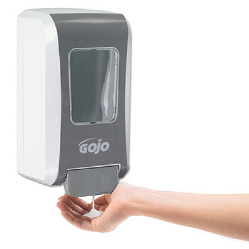 GOJO FMX-20 Soap Dispenser, 2 L, 6.5 x 4.7 x 11.7, White/Gray, 6/Carton (527006)