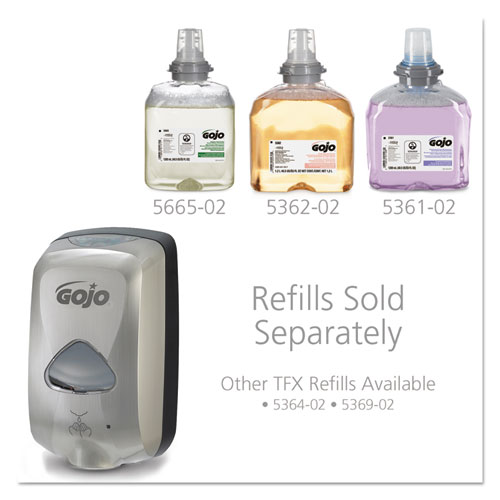 GOJO TFX TOUCH-FREE AUTOMATIC FOAM SOAP DISPENSER, 1,200 ML, 6.4" X 4.3" X 10.5", NICKEL (278912)