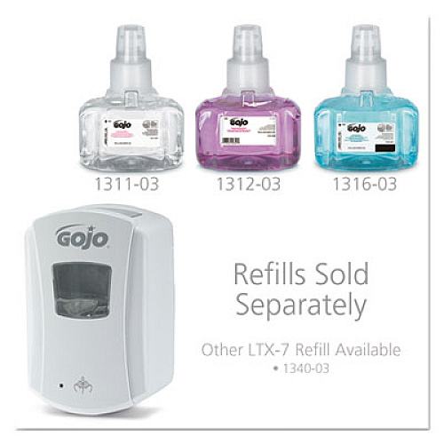 GOJO LTX-7 DISPENSER, 700 ML, 5.75" X 4" X 8.5", WHITE (138004)