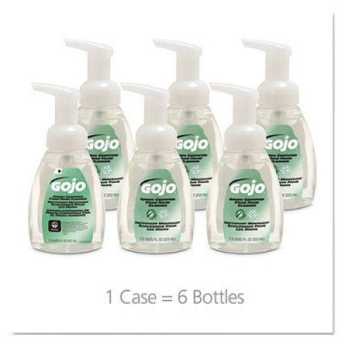 GOJO Green Certified Foam Soap, Fragrance-Free, 7.5 oz, 6/Carton (571506CT)