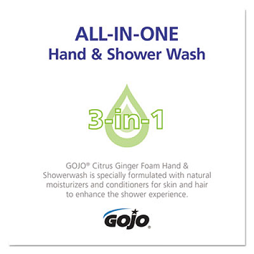 GOJO FOAM HAND/SHOWER WASH, CITRUS GINGER SCENT, 700 ML REFILL, 4/CARTON (871304)