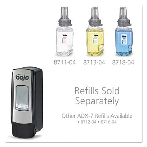 GOJO ADX-7 DISPENSER, 700 ML, 9.8" X 3.94" X 3.7", CHROME (878806)