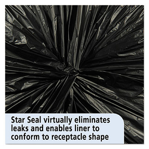 AbilityOne 8105013862399, SKILCRAFT Recycled Content Trash Can Liners, 60 gal, 1.5 mil, 38" x 60", Black/Brown, 100/Carton