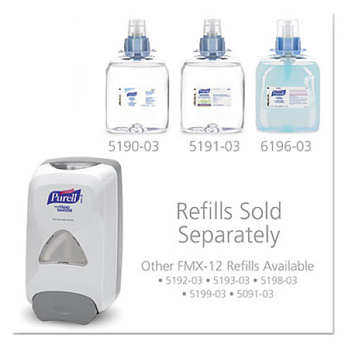 PURELL FMX-12 Foam Hand Sanitizer Dispenser, 1,000 mL/1,200 mL Refill, 6.6 x 5.13 x 11, Gray (512006)