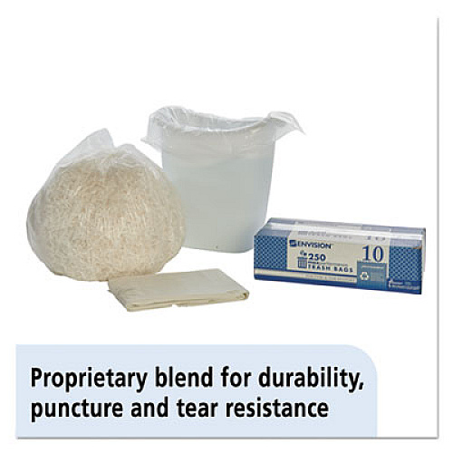 AbilityOne 8105011958730, SKILCRAFT Maximum Performance Trash Can Liner, 10 gal, .78 mil, 24" x 23", Clear, 250/Box