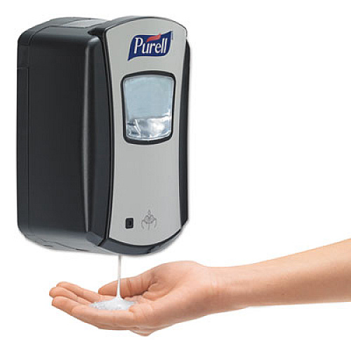 PURELL LTX-7 Touch-Free Dispenser, 700 mL, 5.75 x 4 x 4.88, Chrome/Black, 4/Carton (132804)