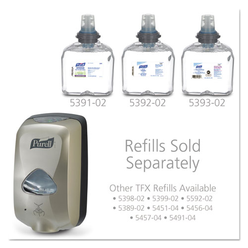 PURELL TFX TOUCH FREE DISPENSER, 1200 ML, 6.5" X 4.5" X 10.5", NICKEL (278012)