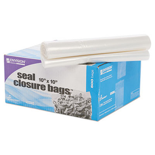 Stout by Envision Seal Closure Bags, 2 mil, 10" x 10", Clear, 500/Carton (ZF007C)