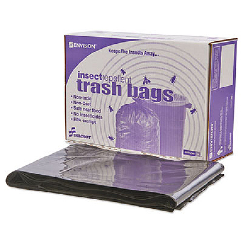 AbilityOne 8105015346819, SKILCRAFT Insect Repellent Trash Bags, 45 gal, 2 mil, 40 x 45, Black, 65/Box
