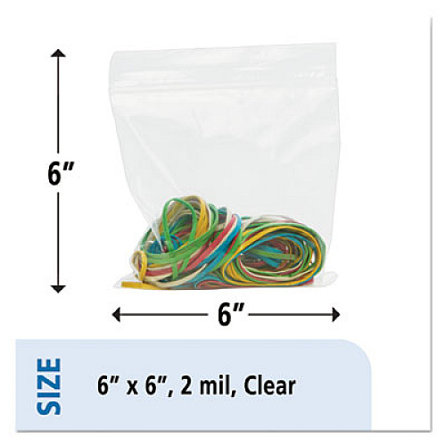 Stout by Envision Seal Closure Bags, 2 mil, 6" x 6", Clear, 1,000/Carton (ZF002C)