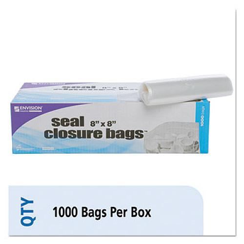 Stout by Envision Seal Closure Bags, 2 mil, 8" x 8", Clear, 1,000/Carton (ZF003C)