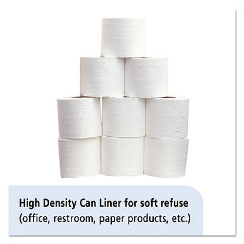AbilityOne 8105015574972, SKILCRAFT High Density Coreless Roll Can Liners, 30 gal, 10 mic, 30" x 37", Natural, Perforated Roll, 500/Box