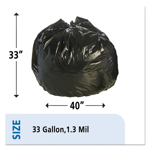 Stout by Envision TOTAL RECYCLED CONTENT PLASTIC TRASH BAGS, 33 GAL, 1.3 MIL, 33" X 40", BROWN/BLACK, 180/CARTON (T3340K13R)