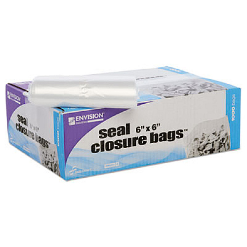 Stout by Envision Seal Closure Bags, 2 mil, 6" x 6", Clear, 1,000/Carton (ZF002C)