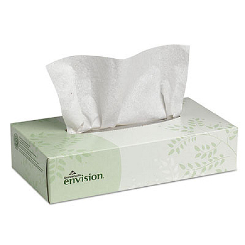 Georgia Pacific Professional Envision White Facial Tissue, 2-Ply, White, 100 Sheets/Box, 30 Boxes/Carton (47410)