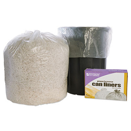 AbilityOne 8105015574984, SKILCRAFT High Density (HDPE) Coreless Roll Can LinersNatural, 45 gal, 12 microns, 40" x 48", Natural, 250/Box