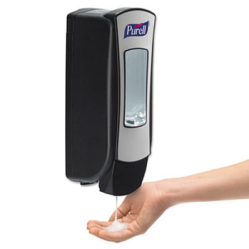 PURELL ADX-12 Dispenser, 1,200 mL, 4.5 x 4 x 11.25, Chrome/Black (882806)