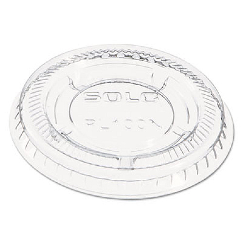 Dart Portion/Souffle Cup Lids, Fits 0.5 oz to 1 oz Portion Cups, Plastic, Clear, 125/Pack, 20 Packs/Carton (PL100N)