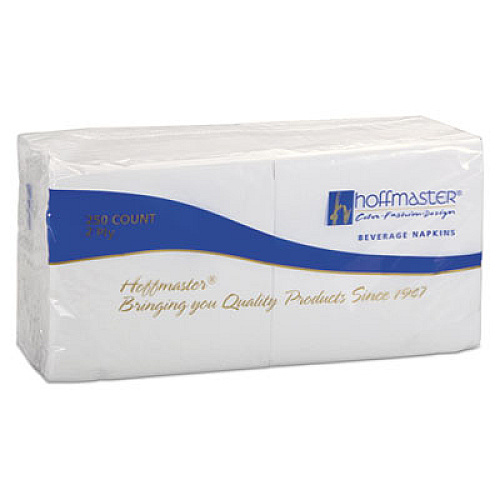Hoffmaster Embossed Beverage Napkins, 2-Ply, 9.5 x 9.5, White, 1,000/Carton (180300)