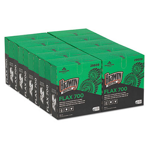 Brawny Professional FLAX 700 Medium Duty Cloths, 9 x 16 1/2, White, 94/Box, 10 Box/Carton (29609)