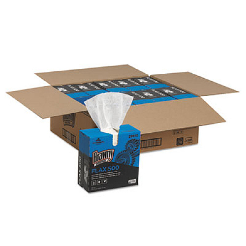 Brawny Industrial Flax 500 Light Duty Cloths, 9 X 16 1/2, White, 132/box, 10 Box/carton (29610)