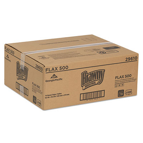 Brawny Industrial Flax 500 Light Duty Cloths, 9 X 16 1/2, White, 132/box, 10 Box/carton (29610)