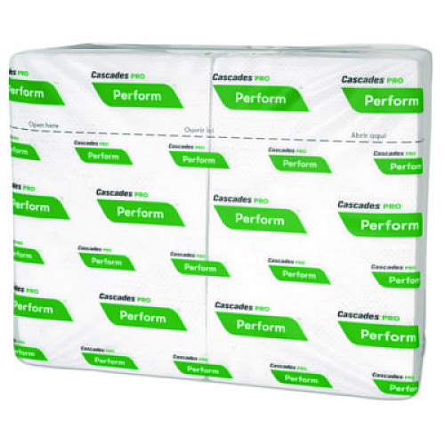 Cascades PRO Perform Interfold Napkins, 1-Ply, 12.63 x 8.5, White, 376/Pack, 16 Packs/Carton (T410)