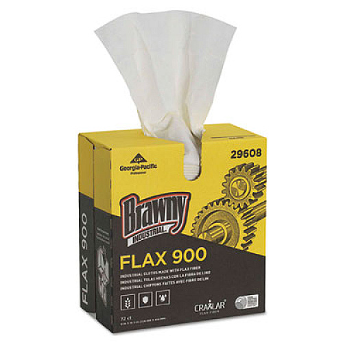 Brawny Professional FLAX 900 Heavy Duty Cloths, 9 x 16 1/2, White, 72/Box, 10 Box/Carton (29608)